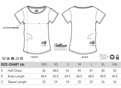 Cafe-Racer-Shop-Graz-Bike-T-Shirt-Motorradshirt-Motorradbekleidung-Caferacer-Lifestyle-Store-Products-Size-Chart-female